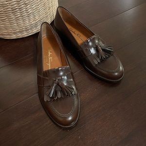 Salvatore Ferragamo Leather Men's Tassel Loafers Dress Shoes Sz 8 D